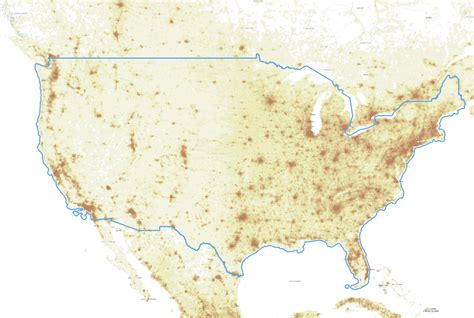 United States and New York City Population Density Map.